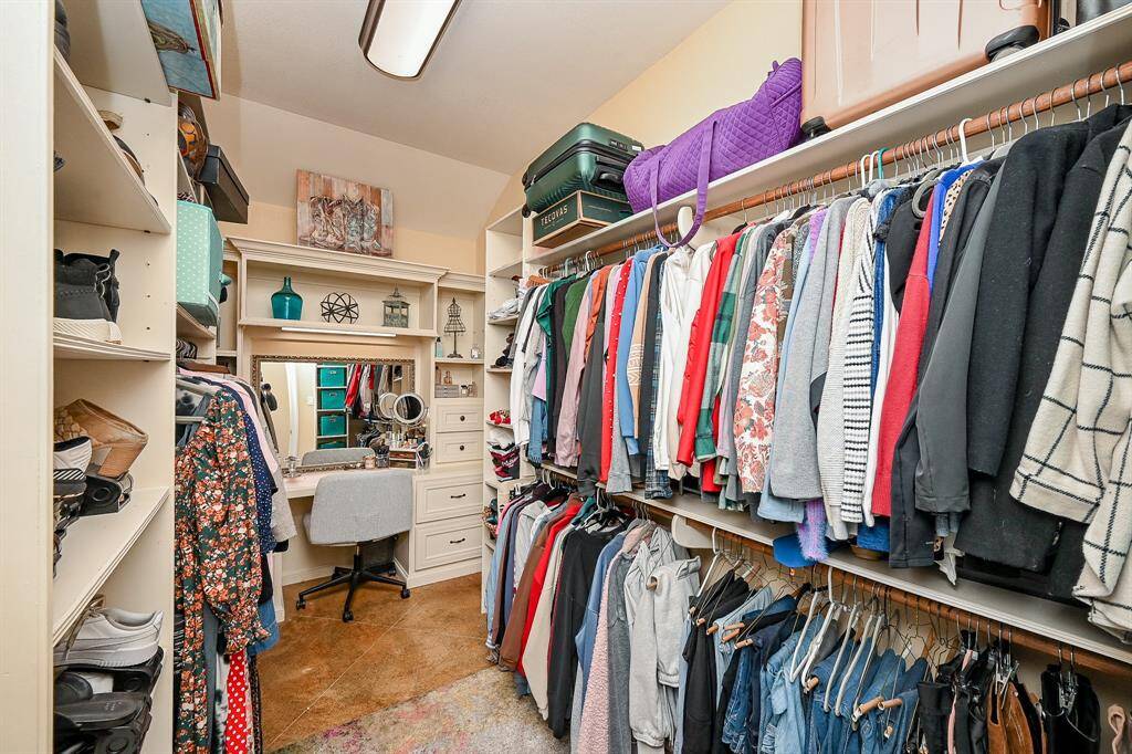 Not to be outdone is a room next door just for her! This room has the same features as for him, but with some of the added extras for her.