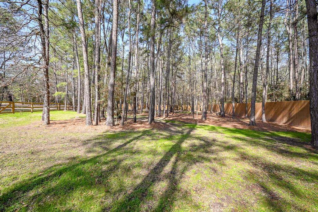 The rear and sides of the backyard feature the plank fencing, with the balance of the fencing used to separate the front and back yards, giving an large and open feel to the property.