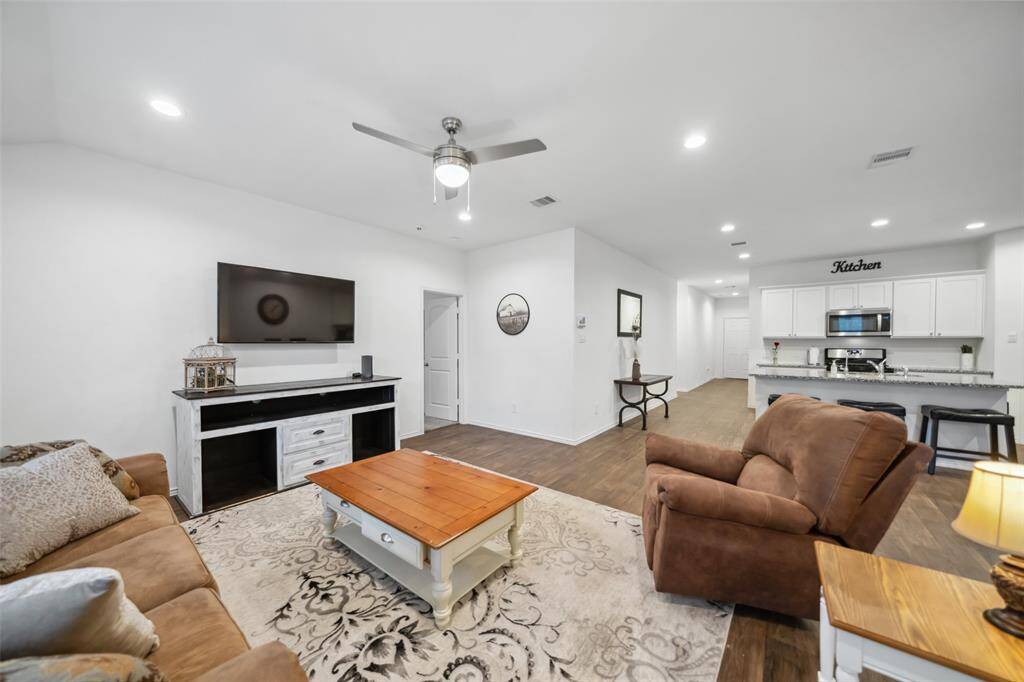 View from back of the home into the family room.