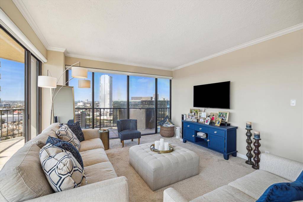 Another view of the living room - south and west awesome city views!