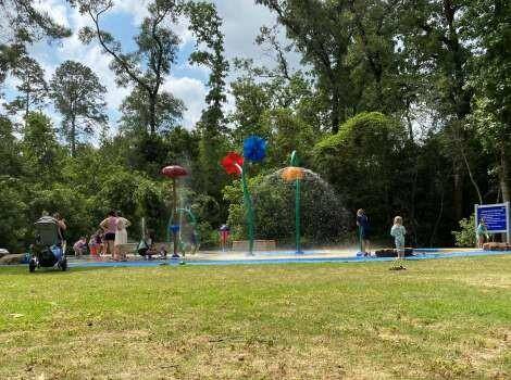 The splash pad.