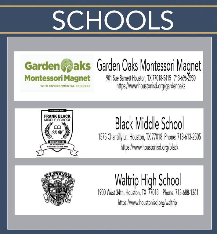 Zoned to Garden Oaks Montessori.