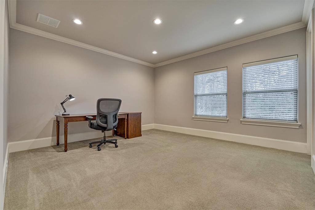 Flex room at top of stairs. Door on left is closet. Door on right leads to attic access area.