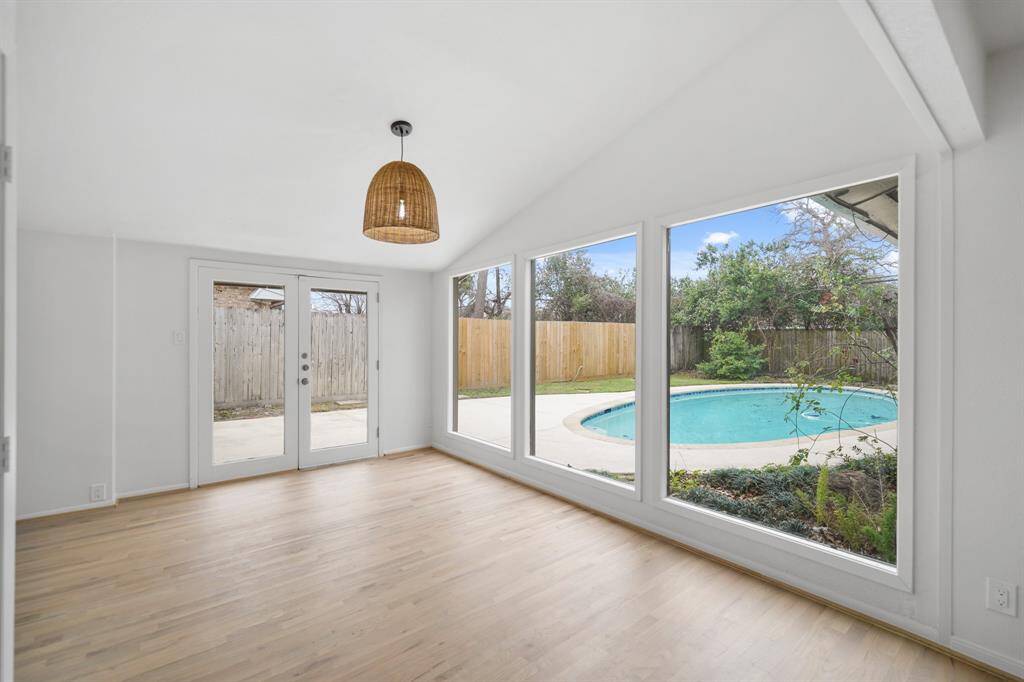 Bring the outdoors in with these beautiful views and French doors that open to the patio.