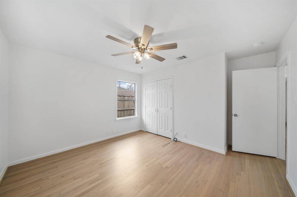 Included is a double door wardrobe storage closet.