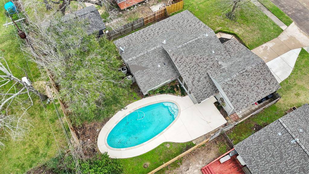 A 19' x 15' patio area is accessible just off the French doors from the dining room.