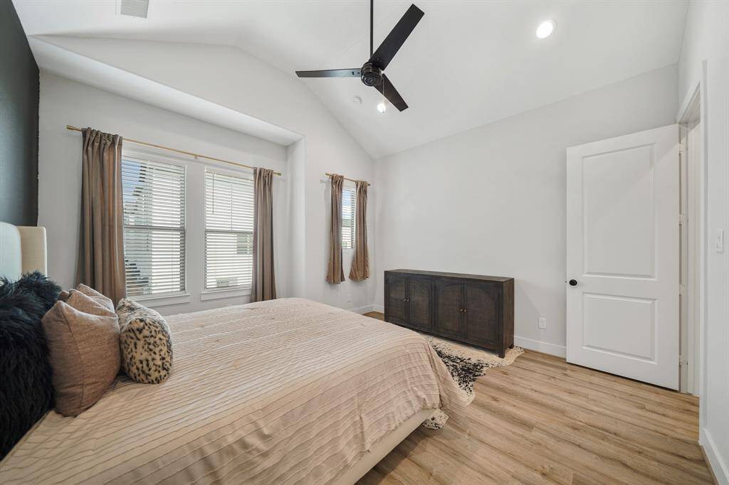 Offering privacy, this owner's bedroom is separate from the secondary bedrooms.