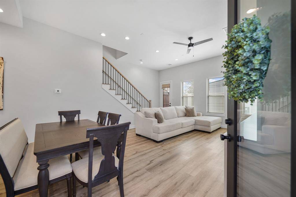 Featuring first floor living, the front doors open to the formal dining & living rooms.