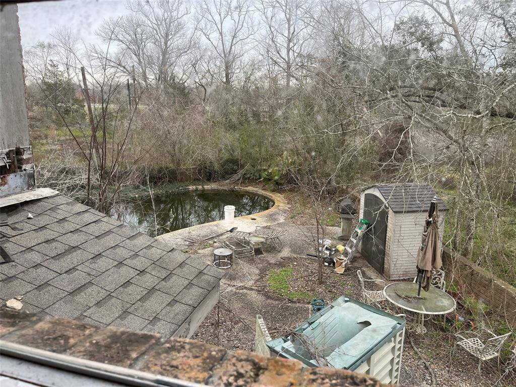 The pool has not been maintained since the flood.