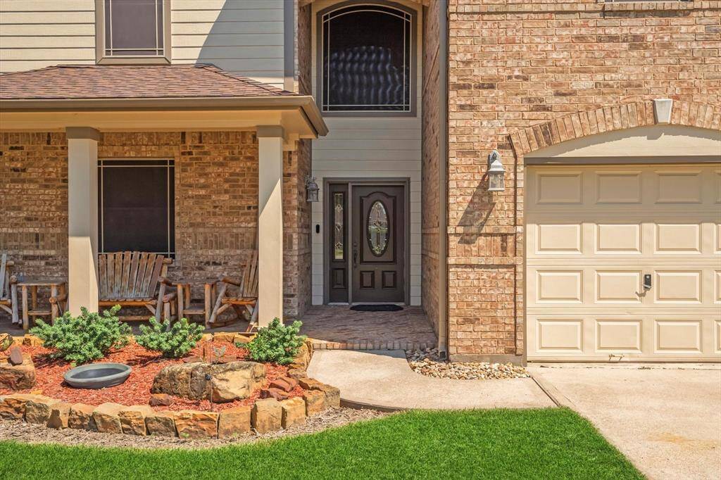 Covered front porch and garden area