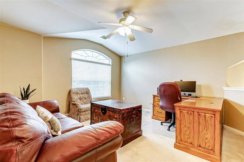 High ceilings, natural light and ceiling fans make the upstairs rooms comfortable and inviting.
