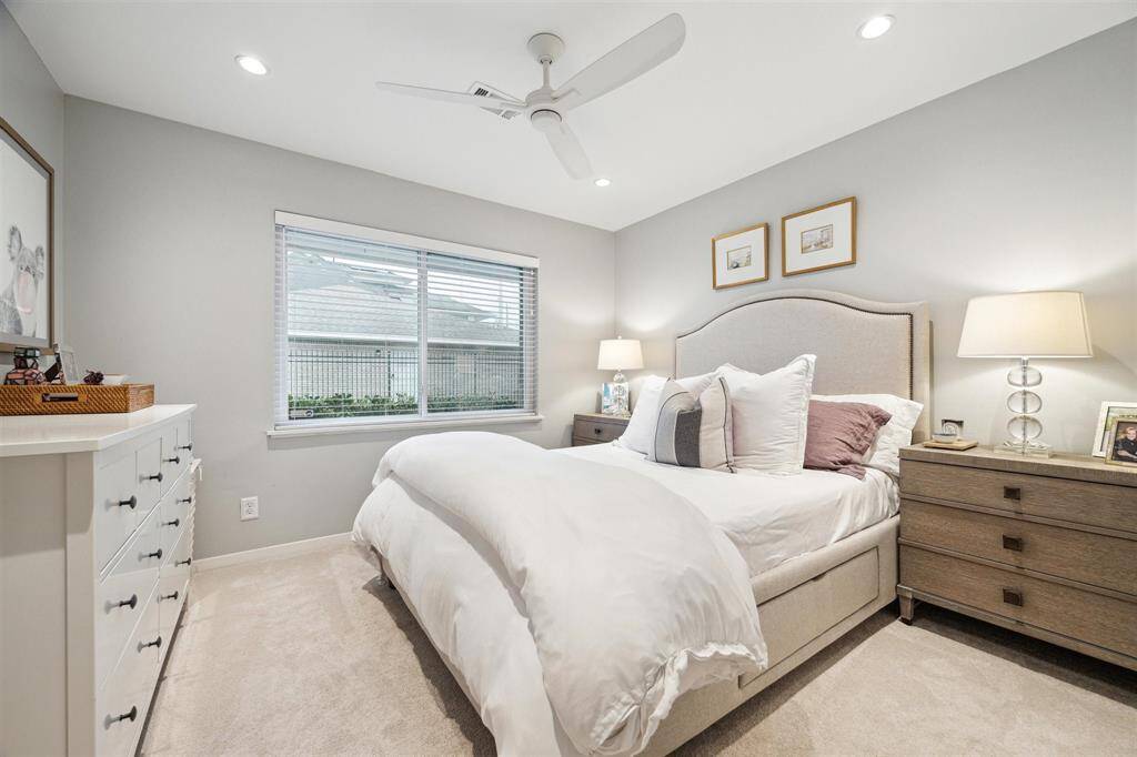 Two king-size secondary bedrooms each offer new ceiling fans, comfy carpeting, large closets and bright windows with custom blinds.
