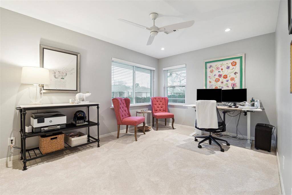 Two king-size secondary bedrooms each offer new ceiling fans, comfy carpeting, large closets and bright windows with custom blinds.