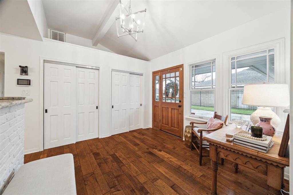 In the gracious, extra-large entry — a neighborhood rarity — two spacious coat closets mean storage will never be a concern.