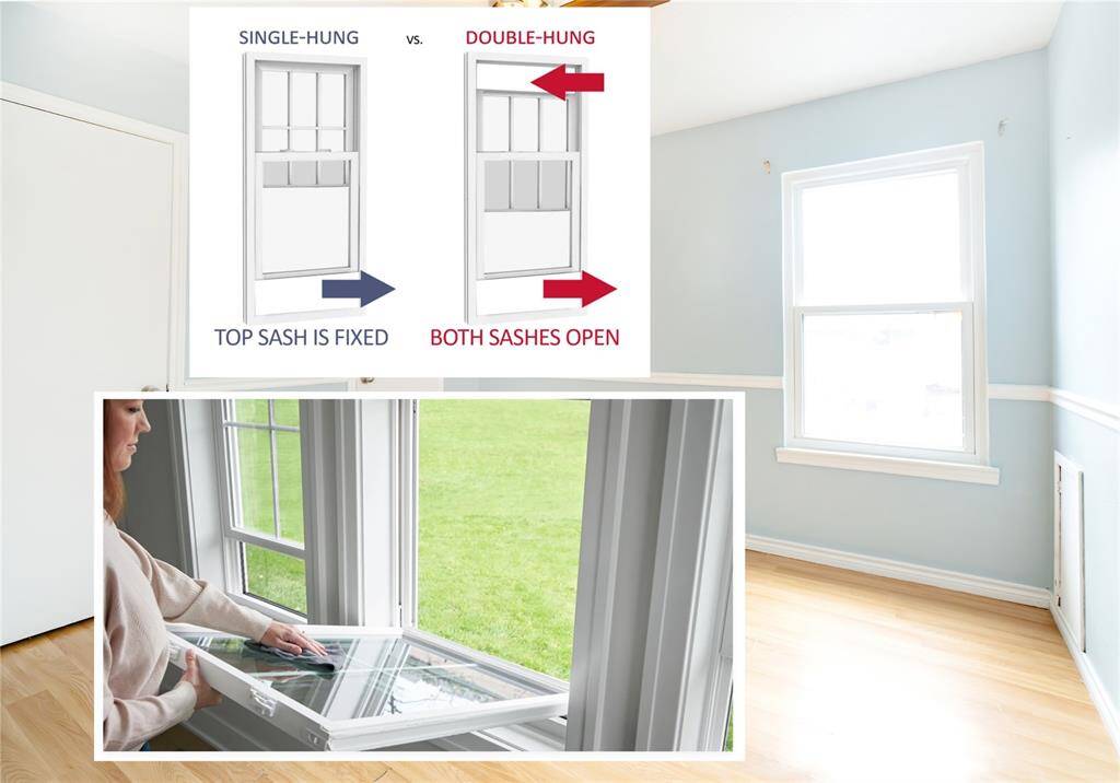 Double hung windows were installed throughout the home in 2021. Windows open from the top or the bottom and slide to the interior for easy cleaning.