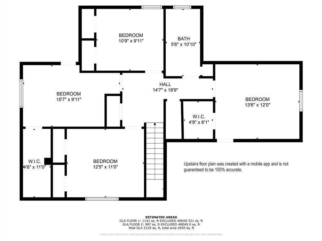 Upstairs floor plan