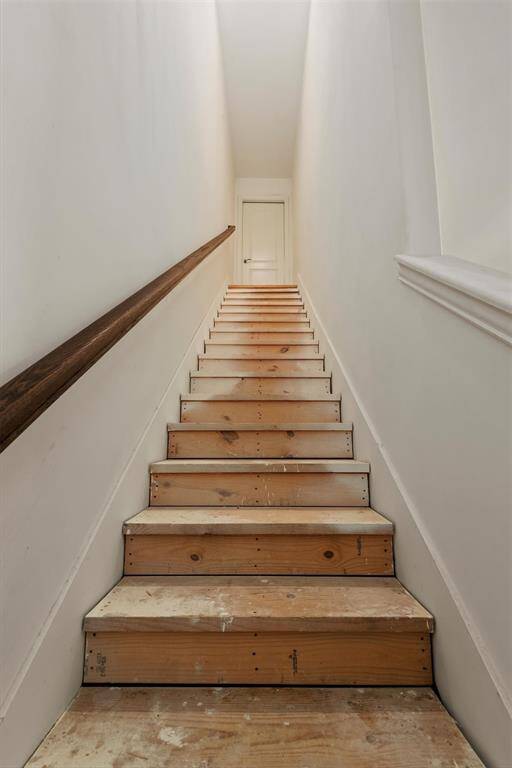Stairs lead to your walk up "Texas Basement"