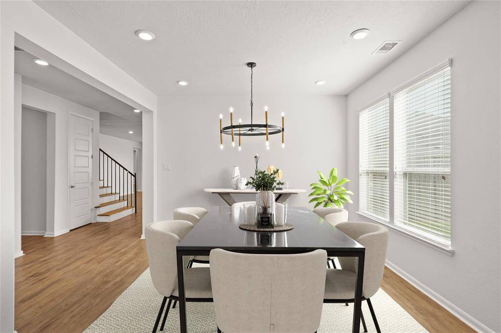 Virtually staged formal dining room