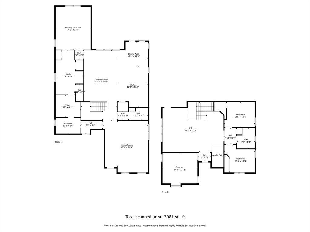 Floorplan of the home. Room measurements are approximate