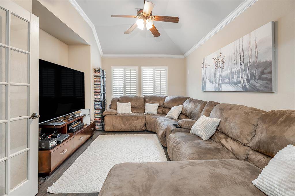 This media room upstairs is perfect for family fun time.