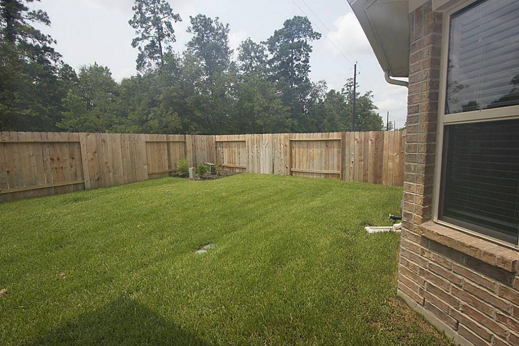 A fenced backyard