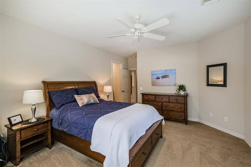 The bedroom has access to a Jack & Jill bathroom and also boasts a walk in closet.
