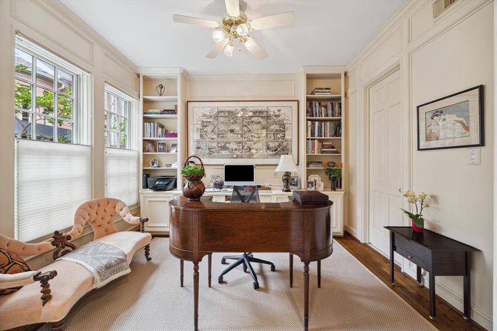A home office that can also be used as a downstairs bedroom