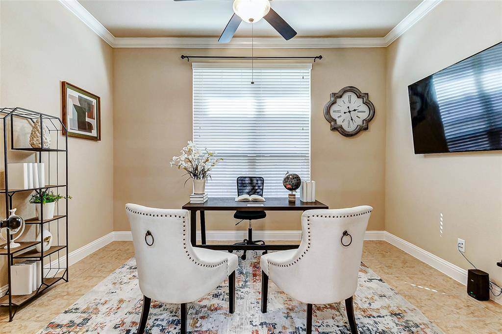 Spacious and functional space used as office that could also be used as TV room or game room