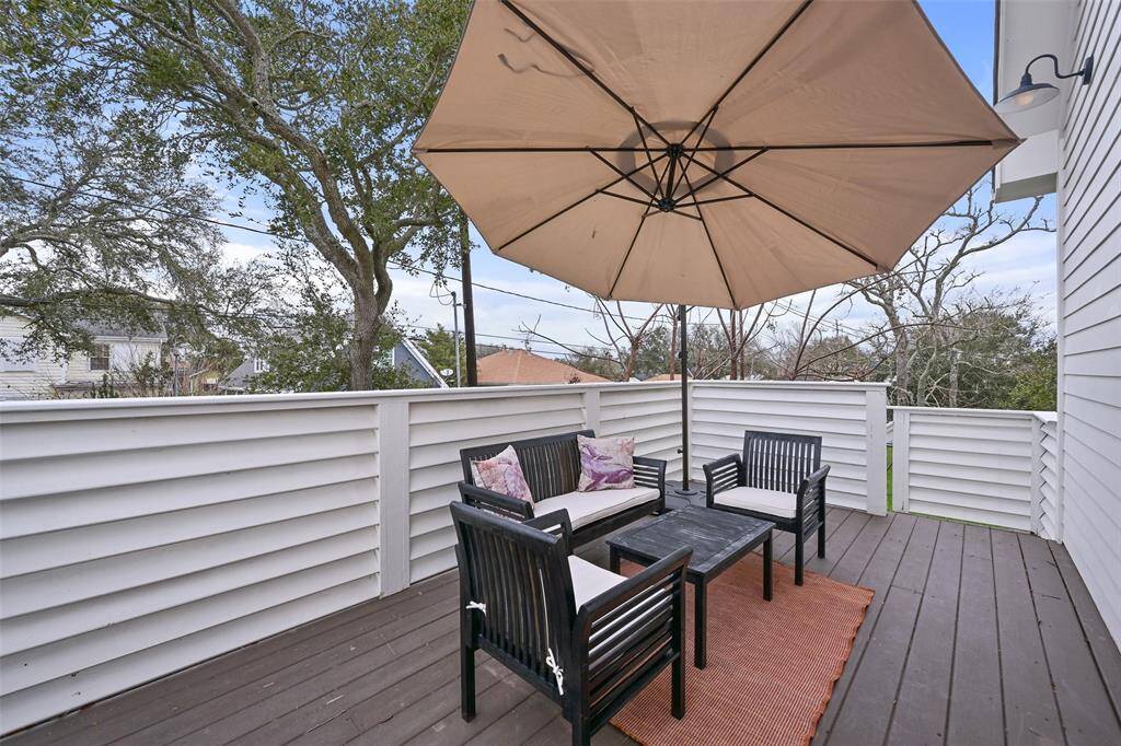 Large back deck with access to backyard