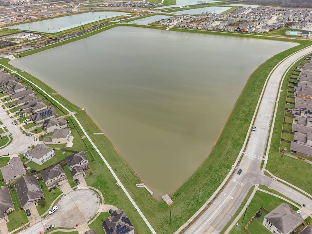 Aerial of lake.