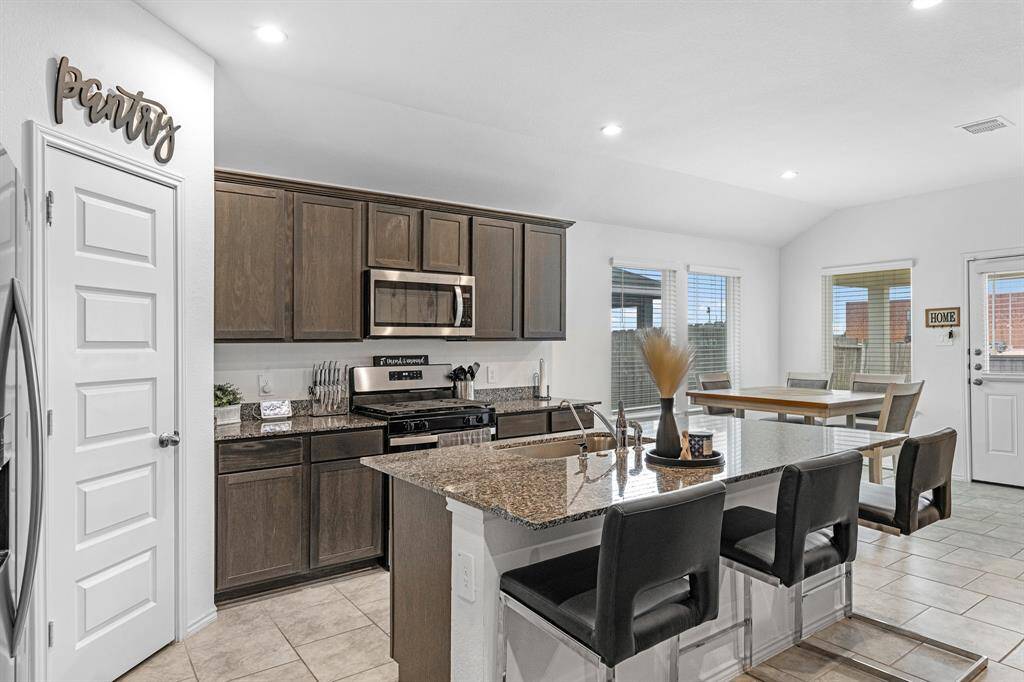 Kitchen with island.