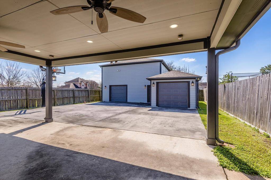 enjoy lounging in the shade of the large, covered patio