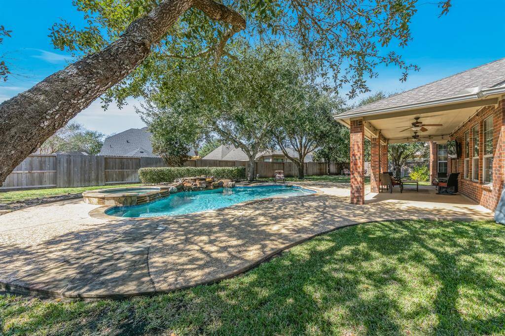 The backyard provides ample space to add any play equipment.