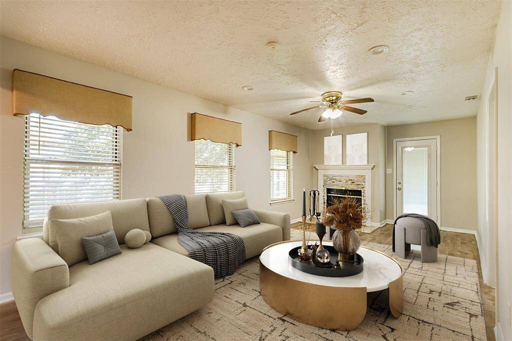 Option 1: Furniture Layout for This Floor Plan (Please not this picture is virtually staged)