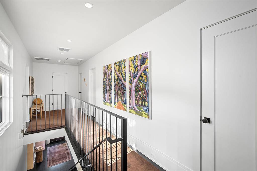 The upstairs hall to the secondary bedrooms