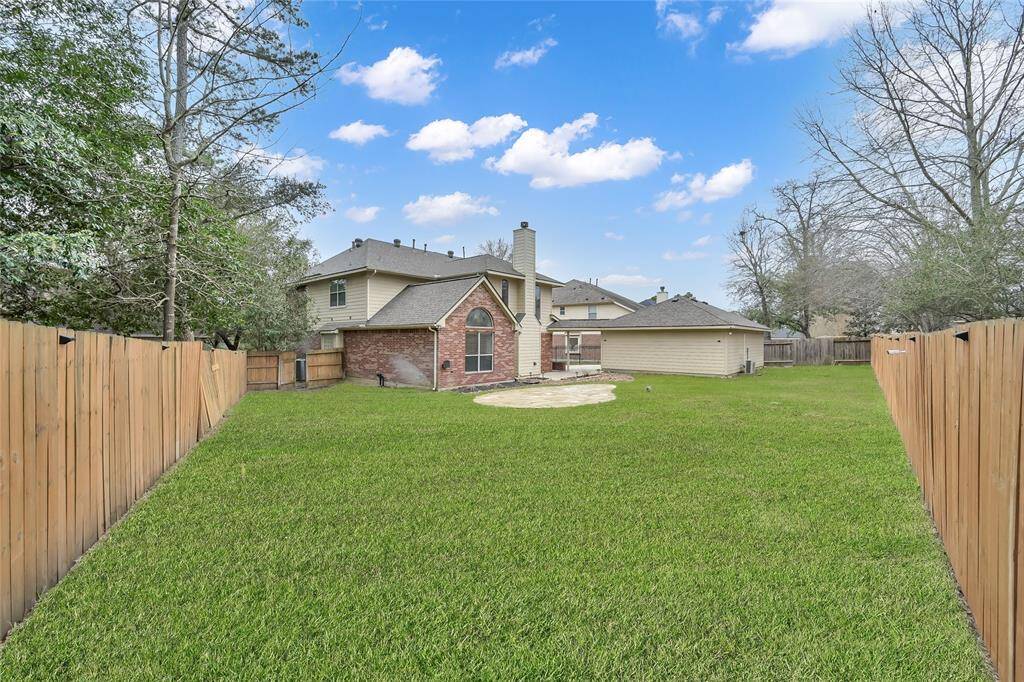 The backyard is extra large.