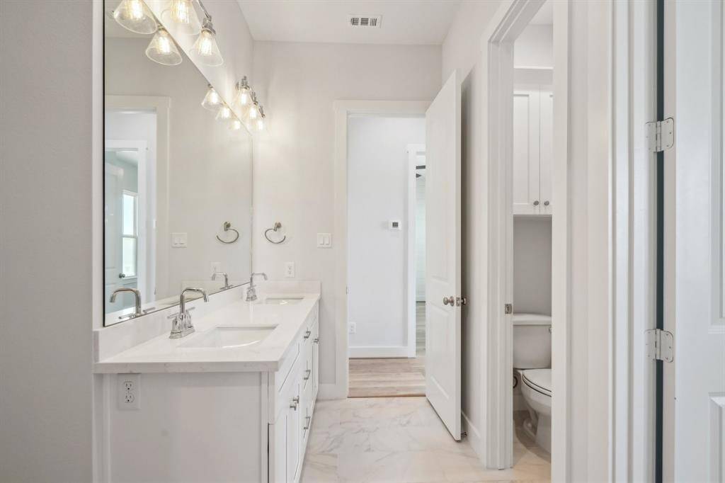There is access to the full bath from the hallway.