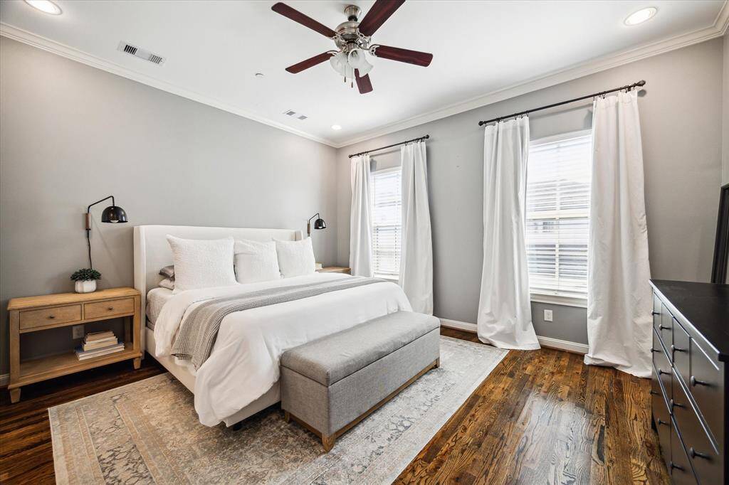 Sleep soundly in the third-floor primary retreat featuring a king-size bedroom, an en suite spa bathroom and a massive walk-in closet.