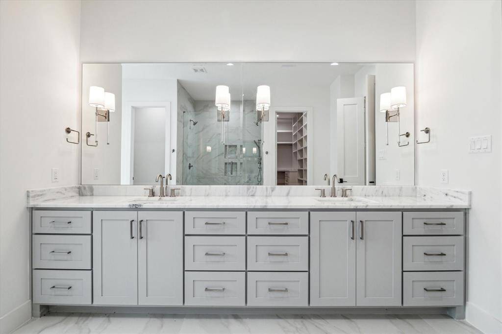 Double sink vanity in Primary Bedroom.
