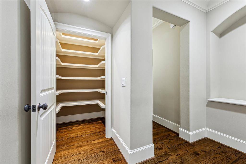 The upstairs elevator closet (stacked above the first-floor closet).