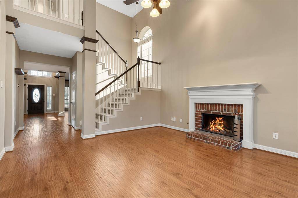 Another view of the foyer and family room.  Open spaces!