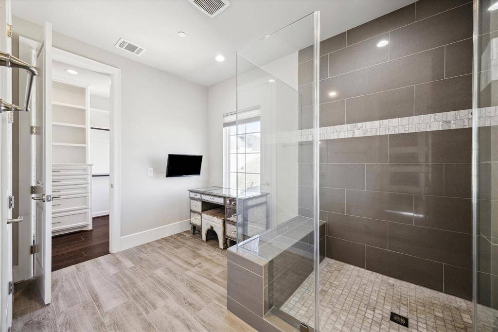 Flex space is offered in the primary allowing for a make-up vanity.
