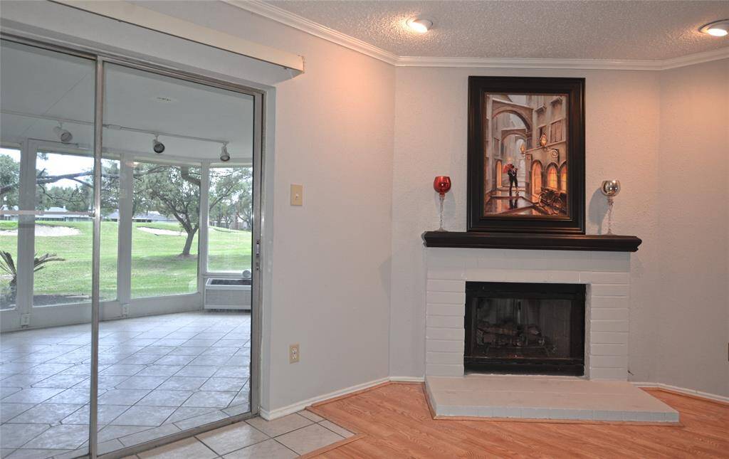 Cozy corner fireplace