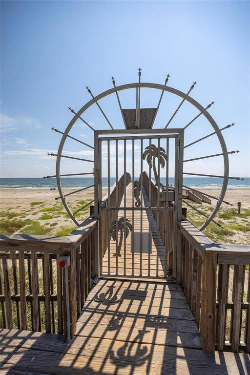 Secured beach entrance gate