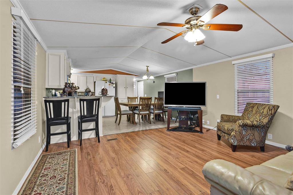 Open dining/living/kitchen