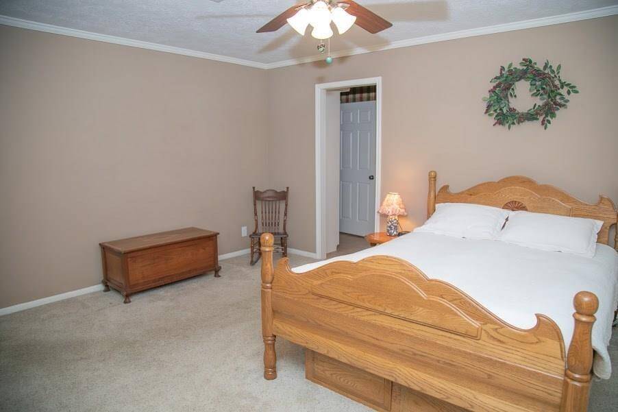 Large master suite located on back of home.