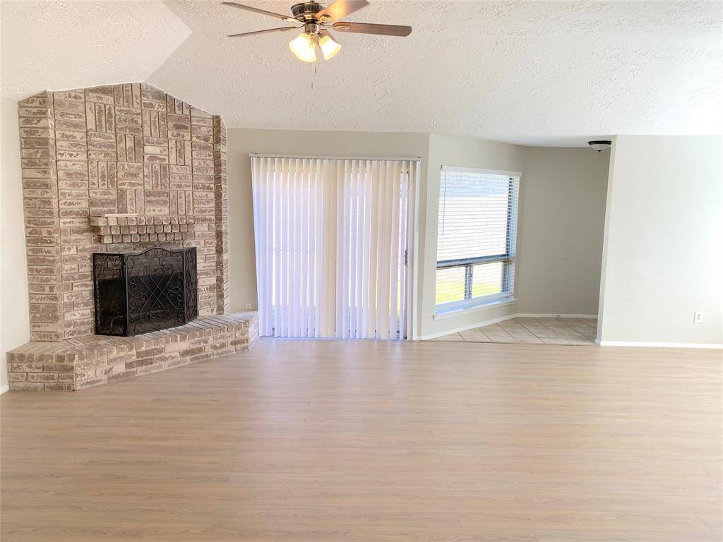 Family room with fireplace