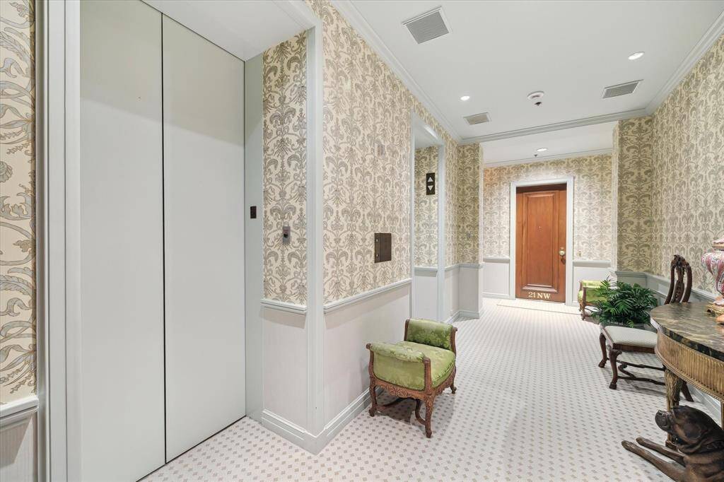 Turnkey luxury living awaits in this stunning River Oaks three-bedroom, three-and-a-half-bathroom situated atop the revered Huntingdon condominium.