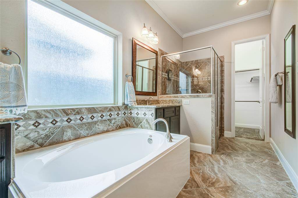There are two walk-in closets located in the bathroom.