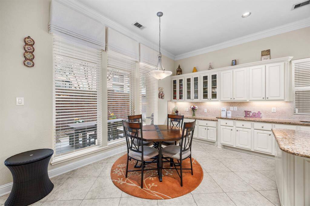 A look at the breakfast area and the amazing counter space in the kitchen.